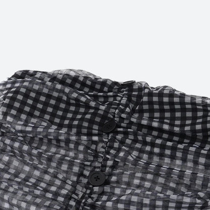 Checkered Strapless Top & Mini Skirt Two Piece Set