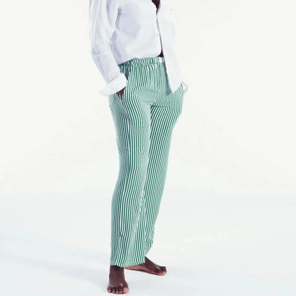 Comfy Wide Leg Vintage Elastic Waist Plaid Striped Retro Pajams Bottoms Pants