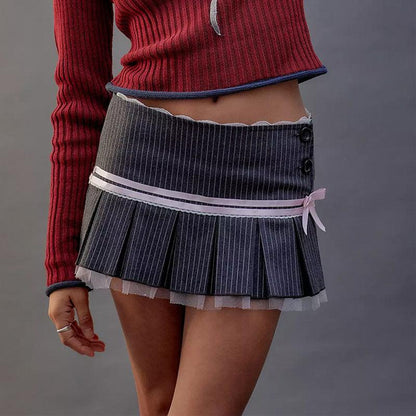 Coquette Striped Mini Skirt