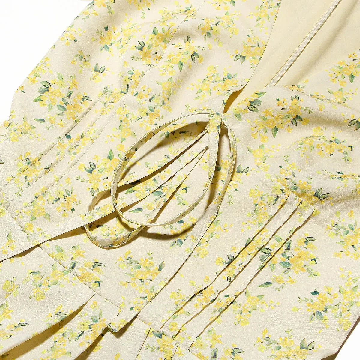 Cottagecore Floral Plunge Neck Mini Dress