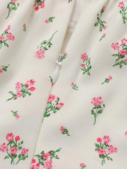 Cottagecore Floral Ruched Mini Dress