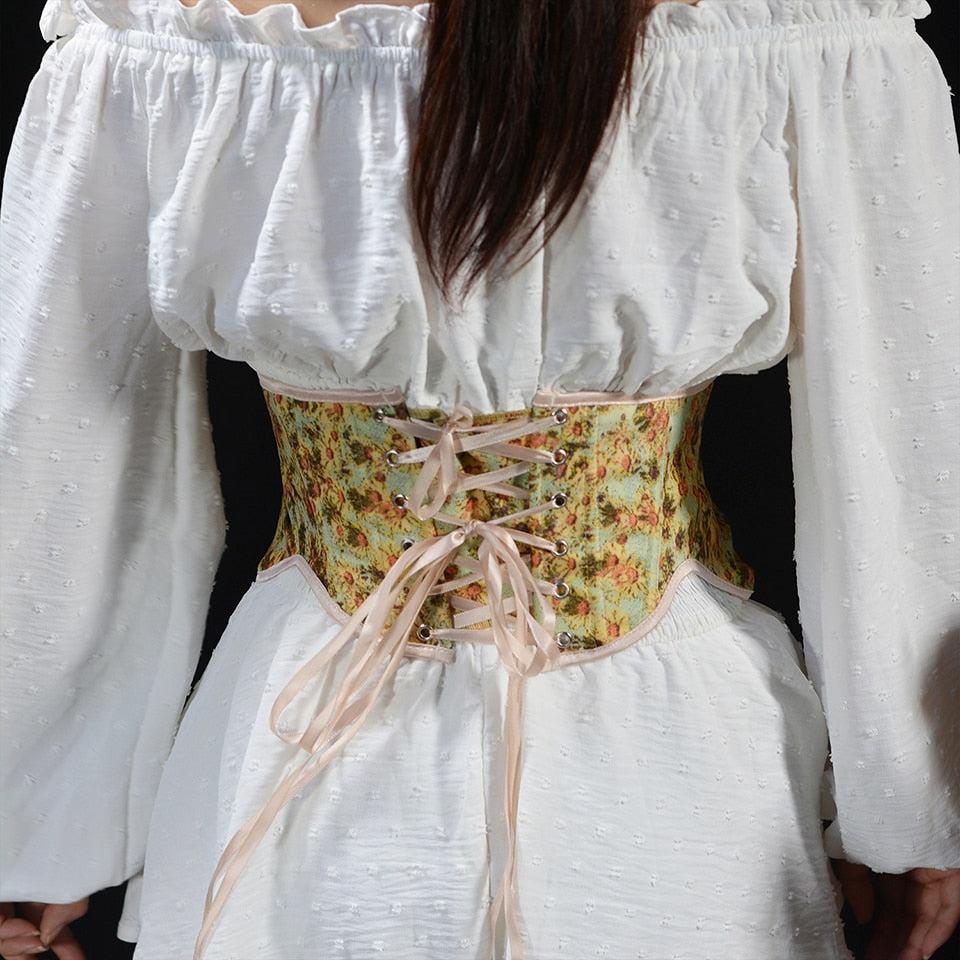 Cottagecore Ribbon Lace Up Waist Corset