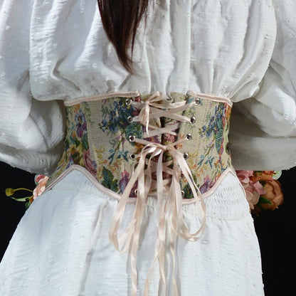 Cottagecore Ribbon Lace Up Waist Corset