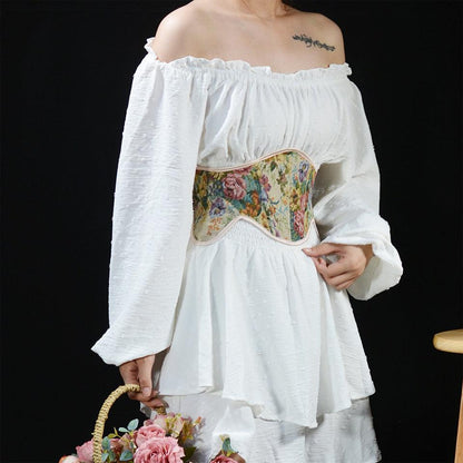 Cottagecore Ribbon Lace Up Waist Corset