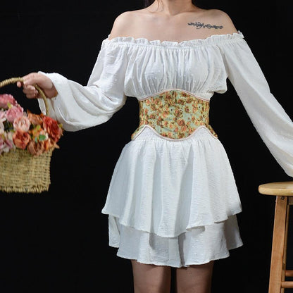 Cottagecore Ribbon Lace Up Waist Corset