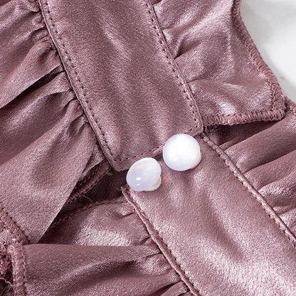 Cut Out Ruffled Halter Neck Top