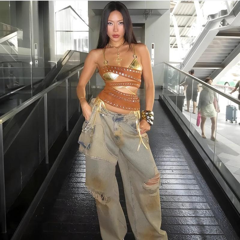 Cyberpunk Cut Out Tube Top