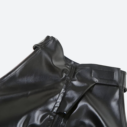 Cyberpunk Faux Leather Zip Up Top