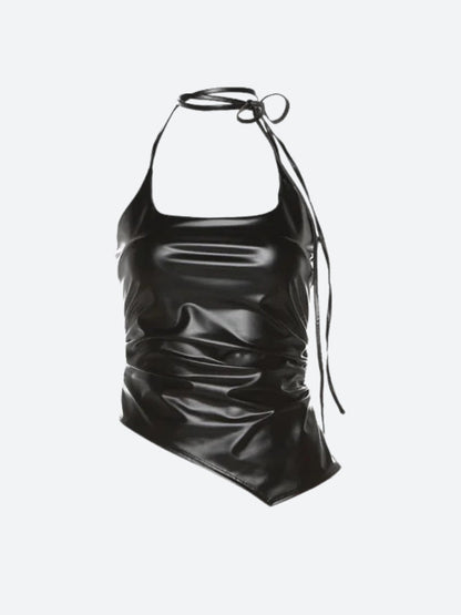 Cyberpunk Halter Neck Tie Top