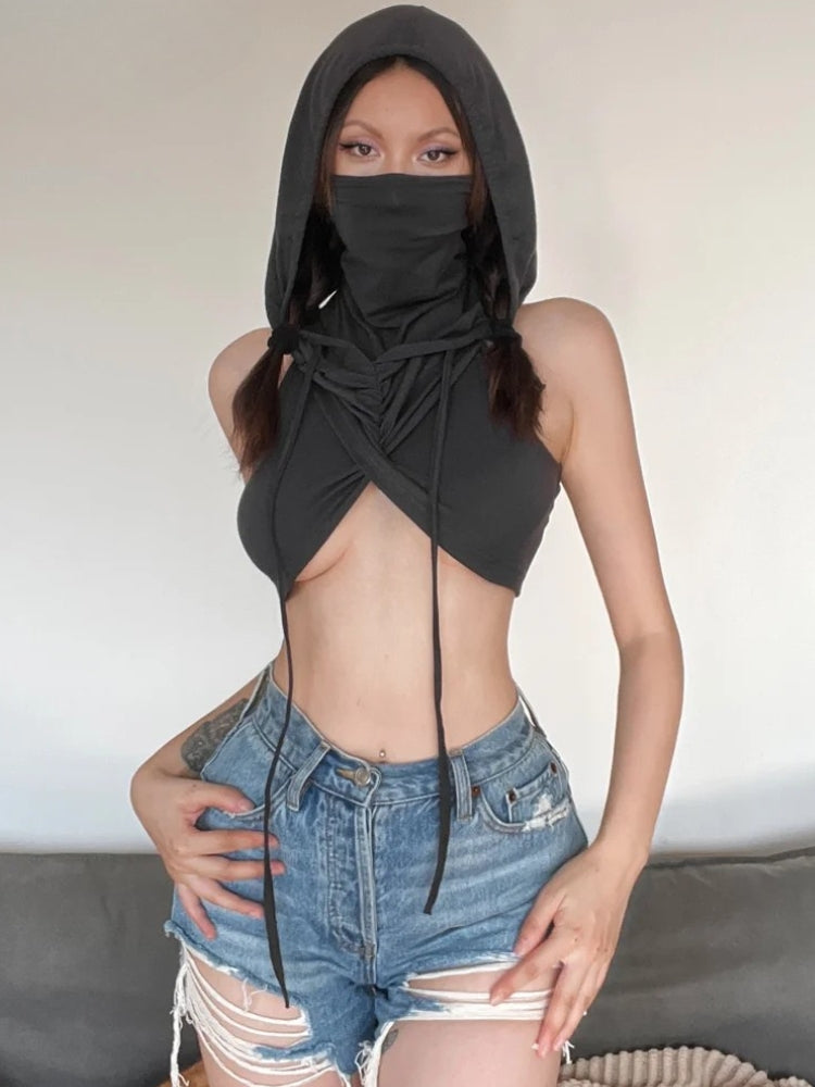 Cyberpunk Hooded Crop Top