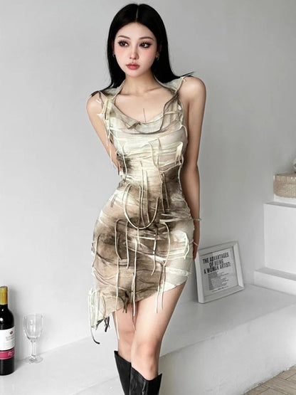 Cyberpunk Hooded Mini Dress