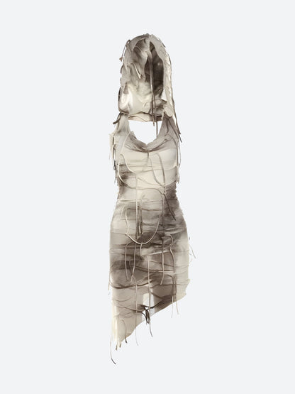 Cyberpunk Hooded Mini Dress