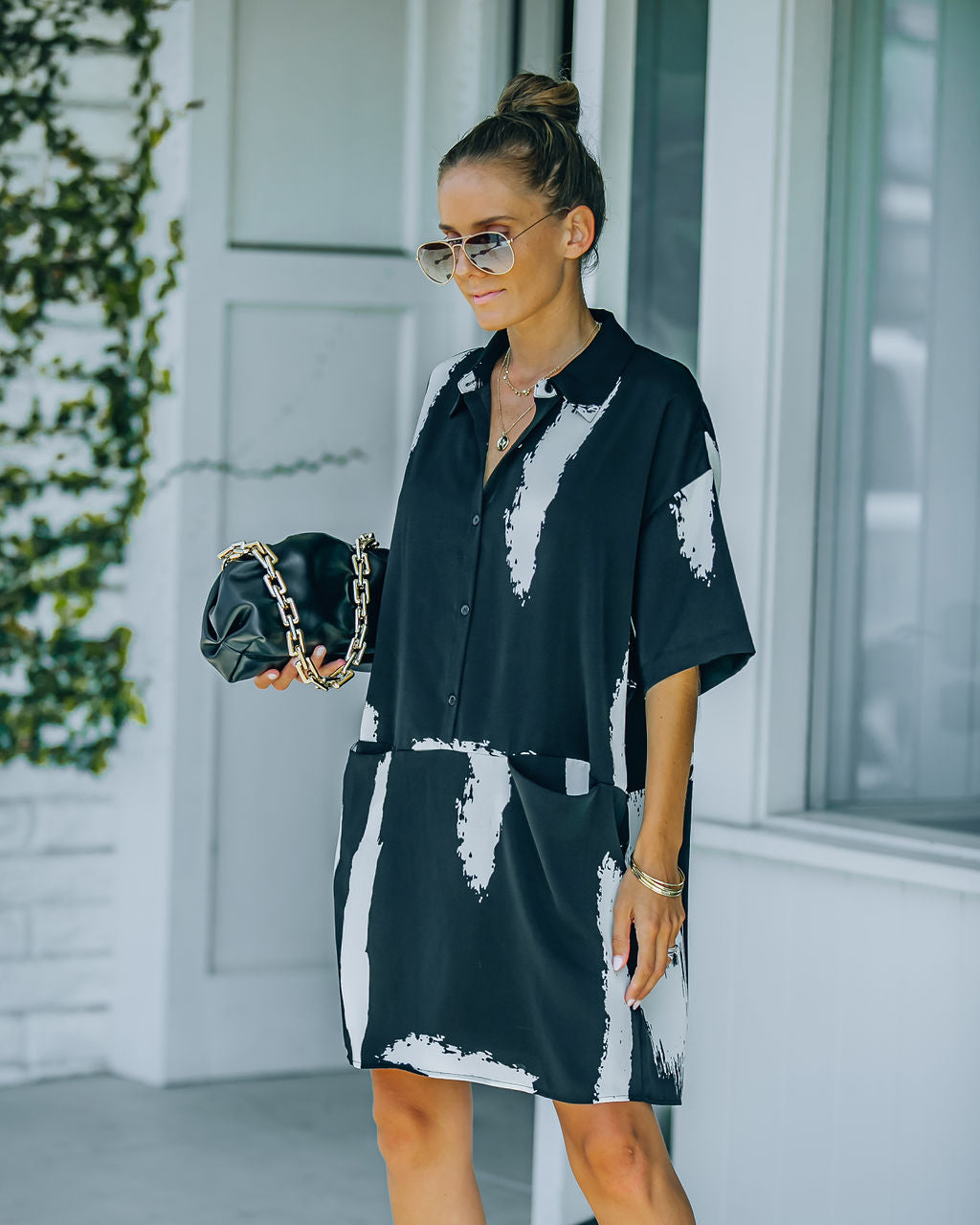 Raelynn Pocketed Button Down Shirt Dress - FINAL SALE