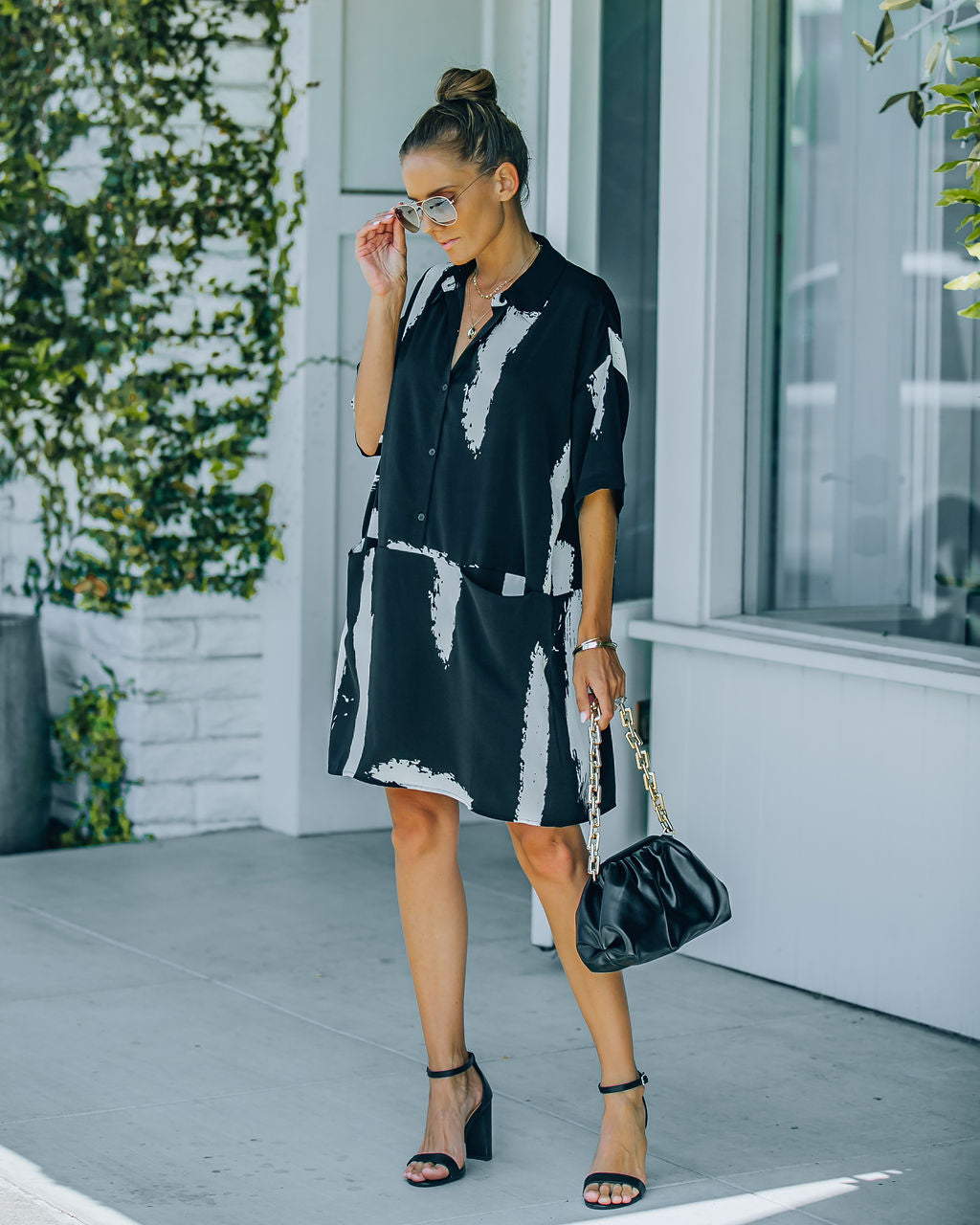 Raelynn Pocketed Button Down Shirt Dress - FINAL SALE