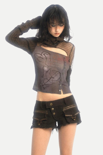 Grunge Cut Out Knitted Top