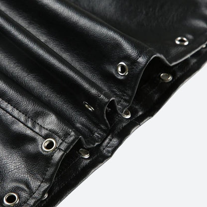 Grunge Spiked Faux Leather Mini Skirt