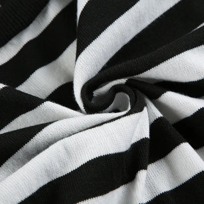 Grunge Striped Hooded Crop Top