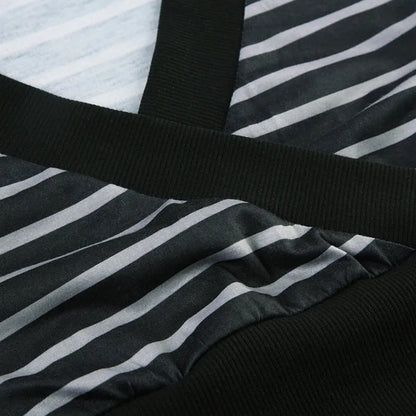 Grunge Striped Wrap Crop Top