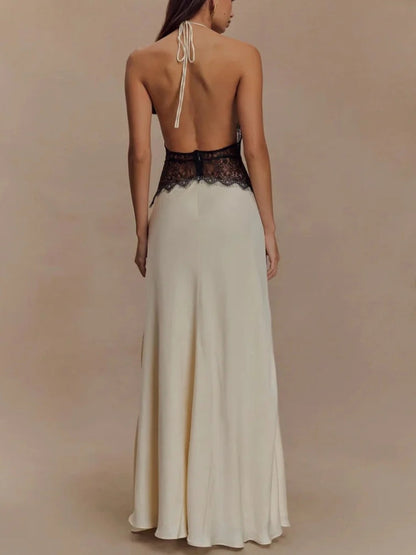 Halter Neck Backless Maxi Dress