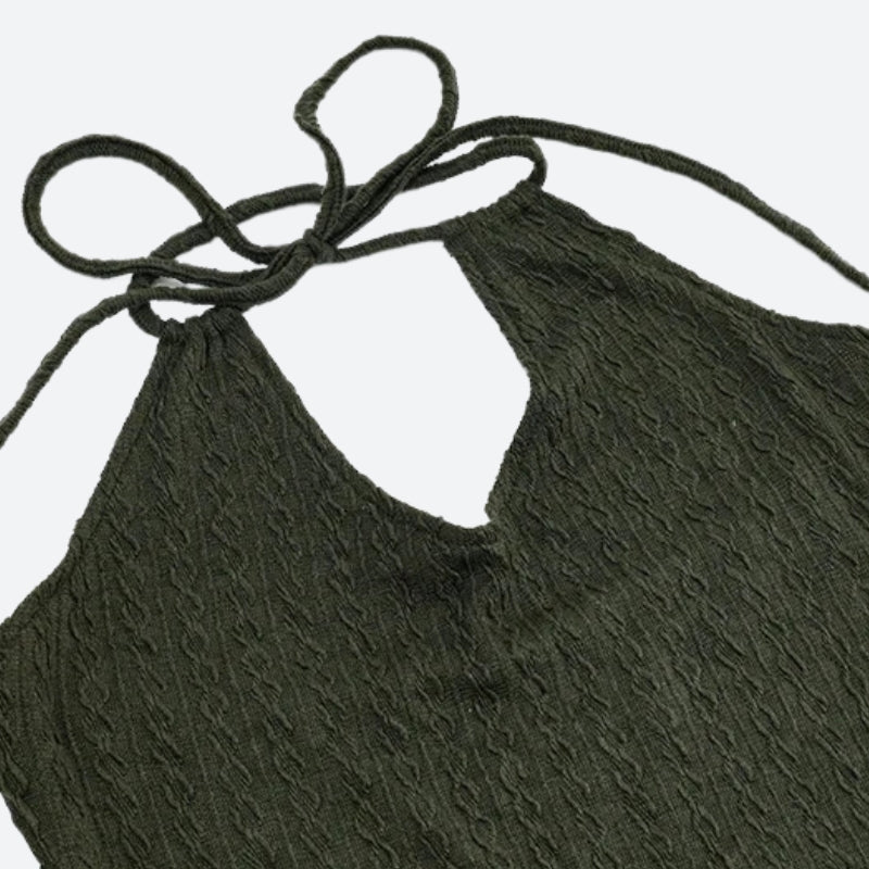 Halter Neck Knitted Mini Dress