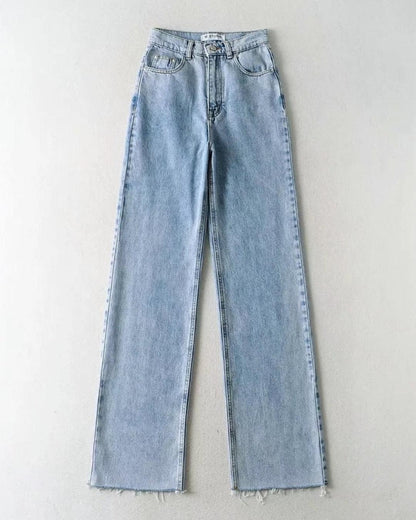 High Waist Casual Washed Jeans