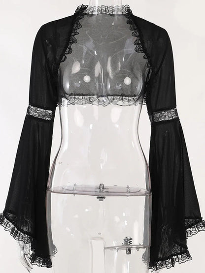 Velvet Print Club Sling Gothic Lace Bandage Midi Street Corset Harajuku Mesh Frock