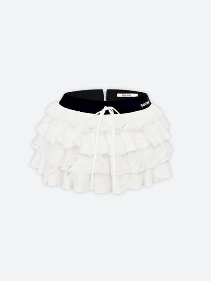 Low Rise Layered Mini Skirt