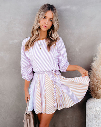 Montauk Cotton Blend Striped Rope Tie Dress