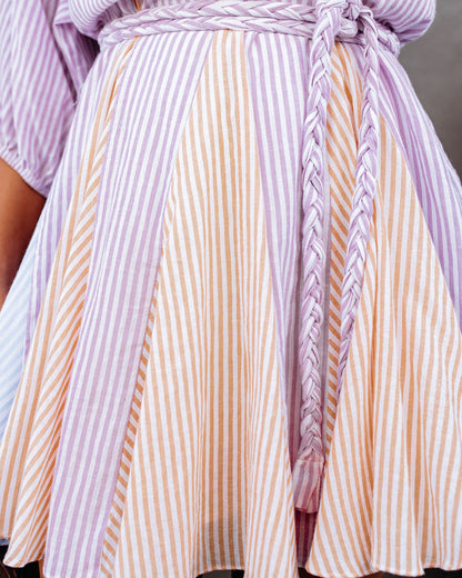Montauk Cotton Blend Striped Rope Tie Dress