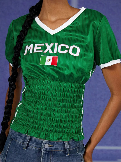 Mexico Ruched Jersey Top