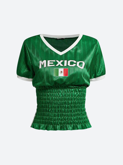 Mexico Ruched Jersey Top