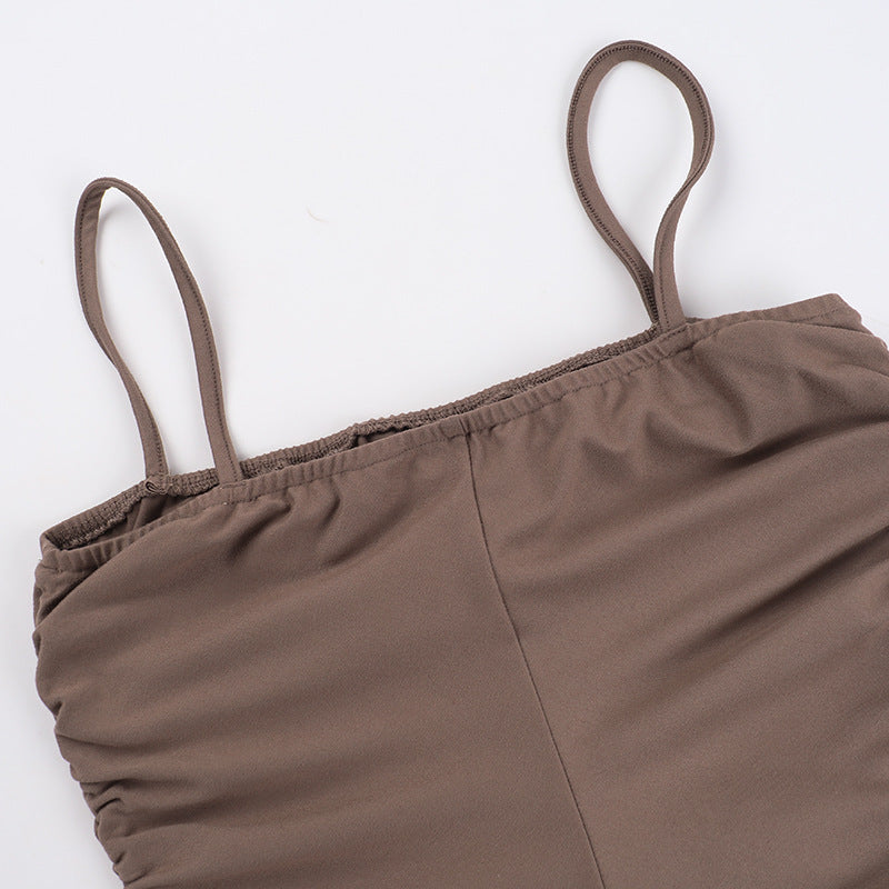 Mocha 2 piece Maxi Dress - Brown