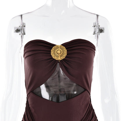 Lucian Maxi Dress-Brown