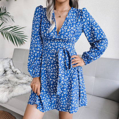 Kandy Printed Ruched Ruffle Mini Dress - FINAL SALE