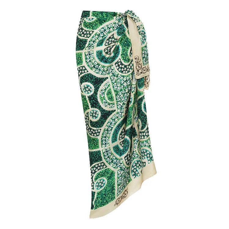Seafoam Wrap Skirt - Green