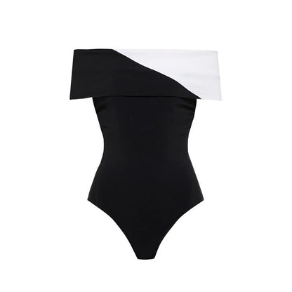 Eclipse Off-Shoulder Swimsuit  - Black