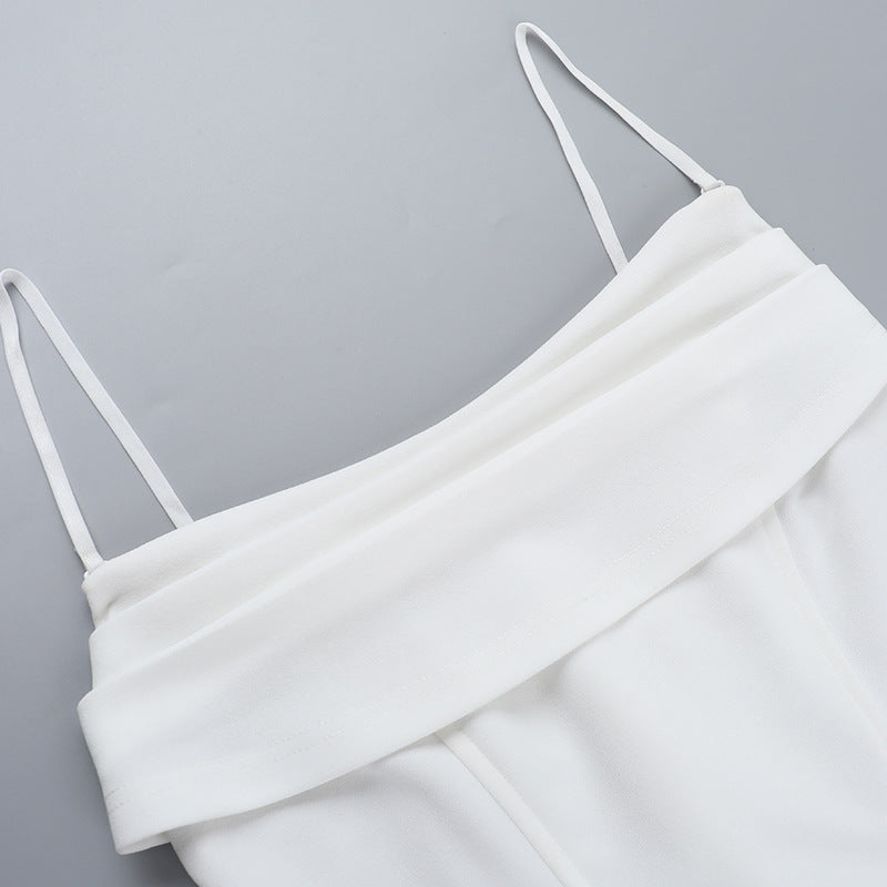 Fring Tube Dress - White