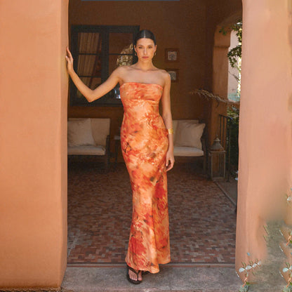 Gerbera Maxi Dress - Orange