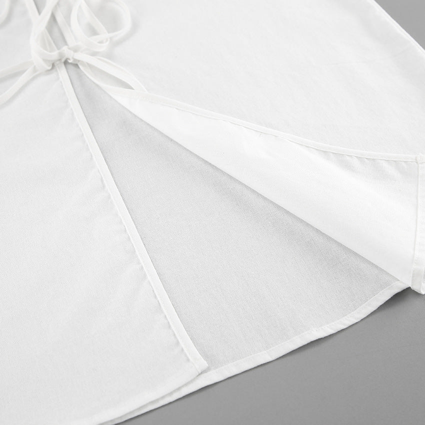 Siren Tie-Up Top - White