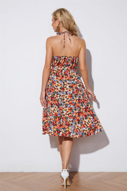 Night Fever Smocked Puff Sleeve Midi Dress