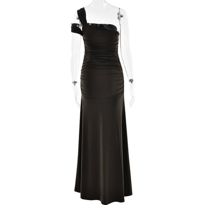 Elara Maxi Dress- Brown