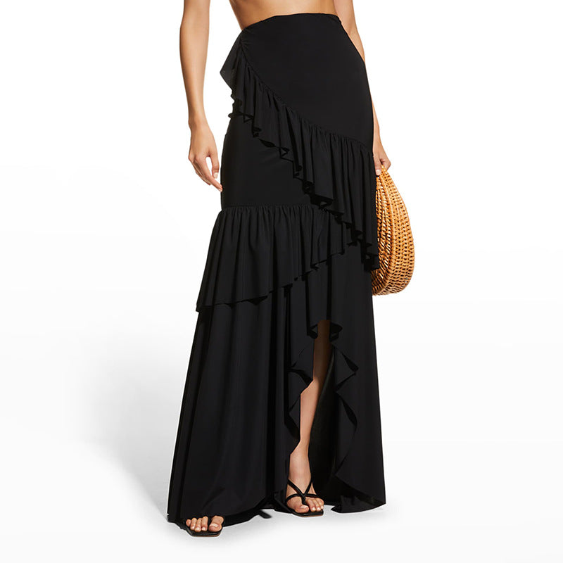 Nyoka Off-Shoulder Swimsuit  Set - Black