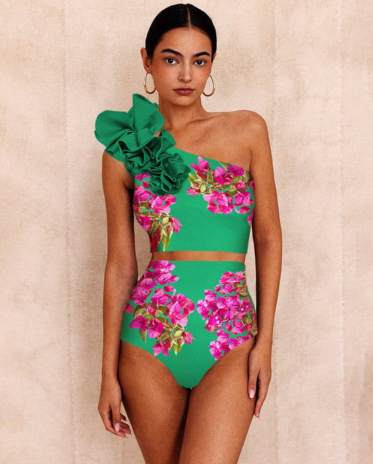 Floral Shore Bikini  - Green
