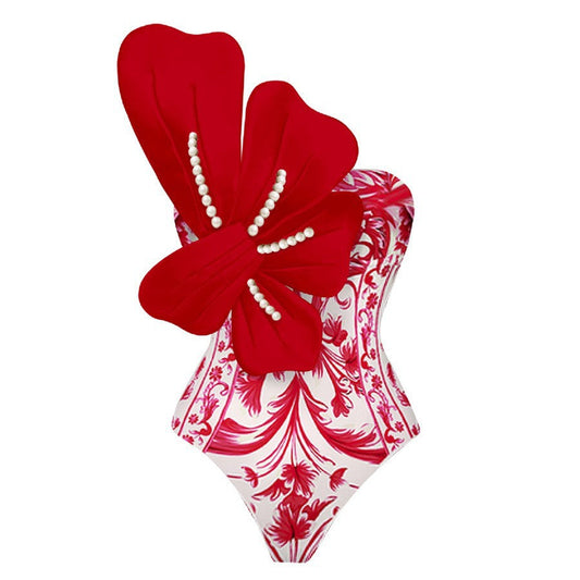 Pearl Swimsuit 2.0 - Red Printed