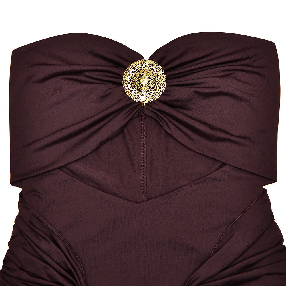 Lucian Maxi Dress-Brown