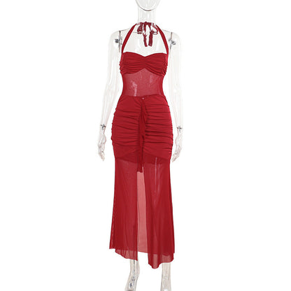 Raze Halter Dress - Red