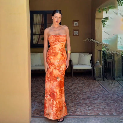 Gerbera Maxi Dress - Orange