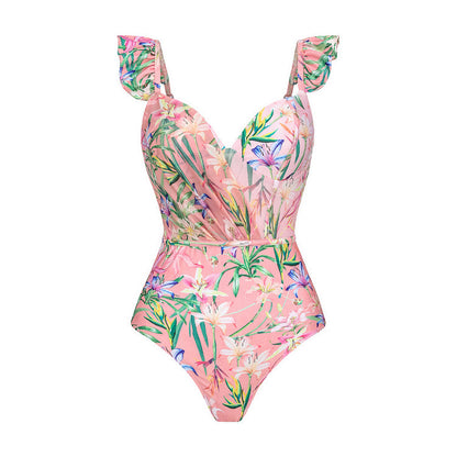 Pastel Tide Ruffle Swimsuit - Pink