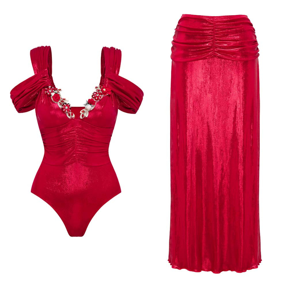 Coastal Chic Swimsuit Set - Red