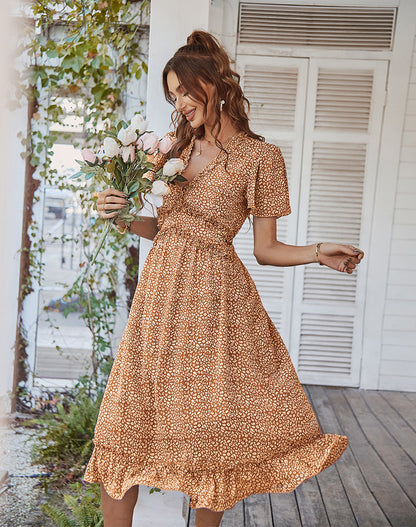 Magic Touch Smocked Maxi Dress - Burnt Sun